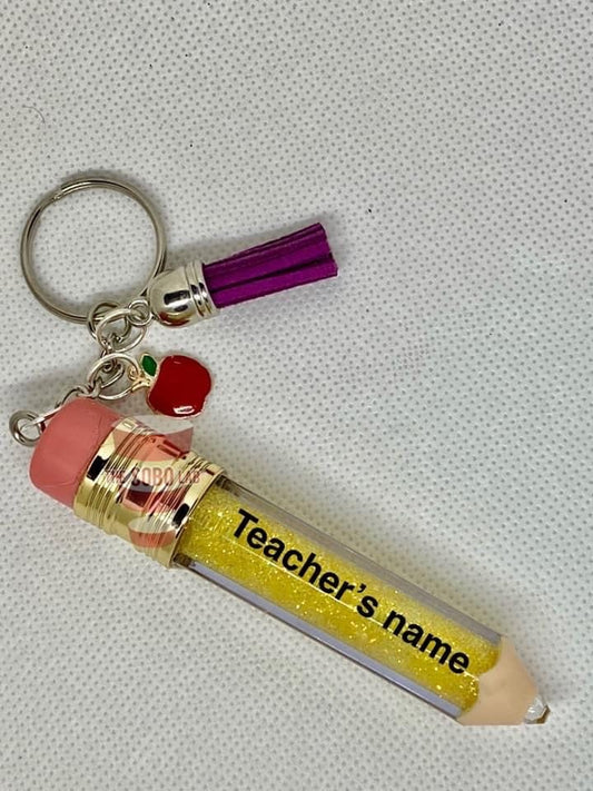 Custom Teacher Pencil Key Chain